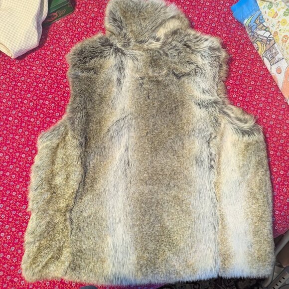 Y2K Faux Fur Leather Vest Vintage Wilsons Weatherproof Front Zipper 80s Mob Wife - Picture 3 of 6